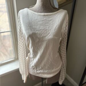 LOFT Cream Knit Top